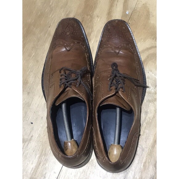 hugo boss Brown Leather Wing Tip Vero Cuoio Lace Up Shoes Men 9.5 main image 9